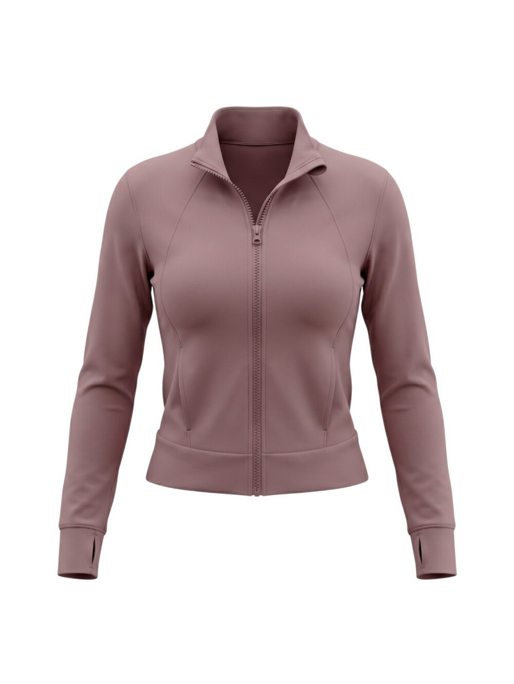 Yogalicious Lux Women’s Zip-Front Active Jacket Yoga Dark Tan Athletics NWT
